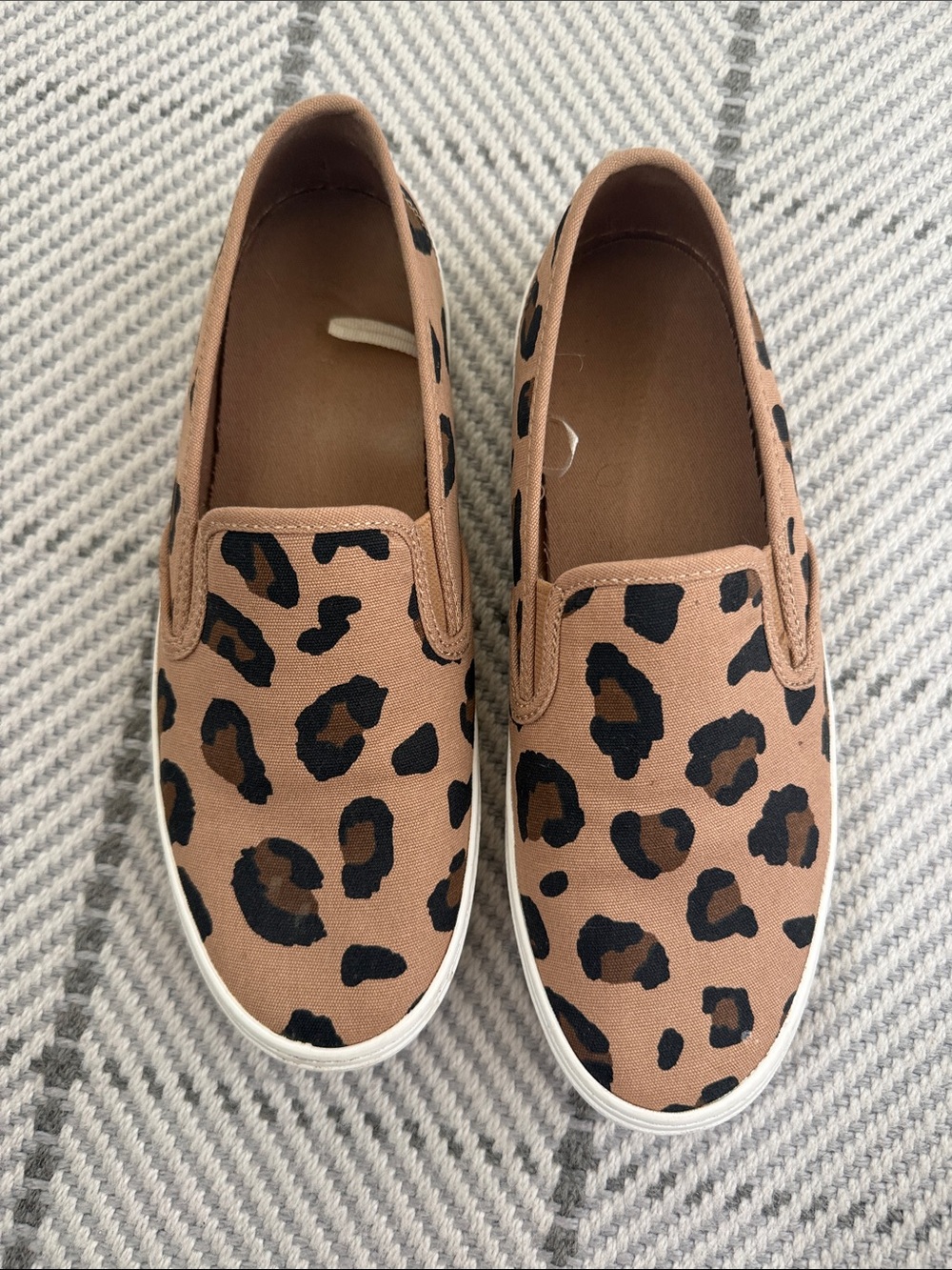 Kids Leopard Print Slip-On Shoes - Brown